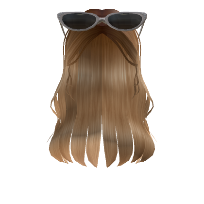 Cute Wavy Tucked Long Hair with Shades Blonde - Roblox