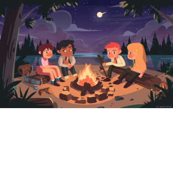 Relax With Friends By A Campfire