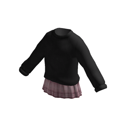 Black plaid top skirt roblox
