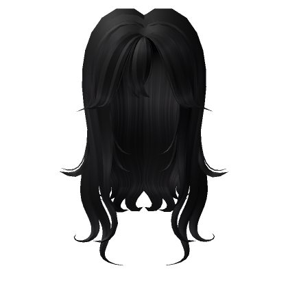 Long black messy anime hair's Code & Price - RblxTrade