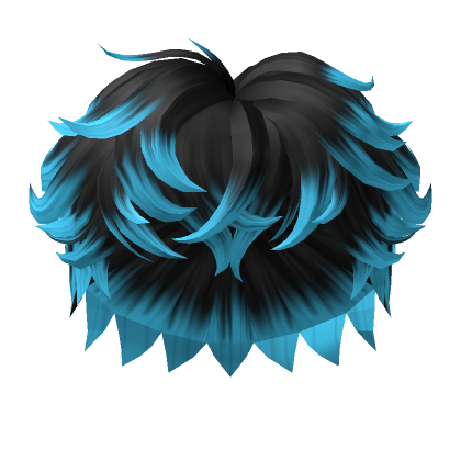 Blue Fluffy Middle Swept Hair - Roblox