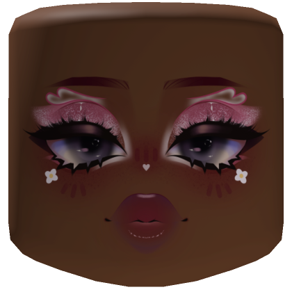 Roblox Item cute melody pink makeup in dark brown 