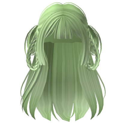 Roblox Item Half up & Down Cute Hair In Light Green Mint