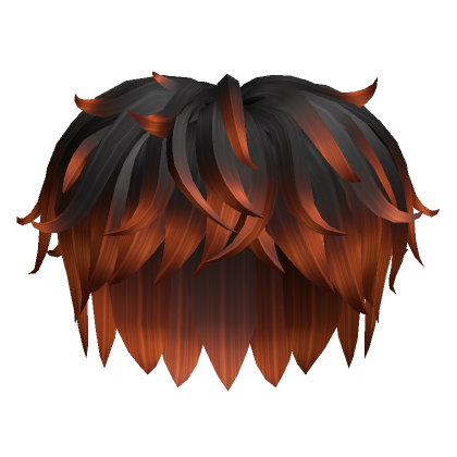 Messy Demon Boy Hair Black Orange - Roblox