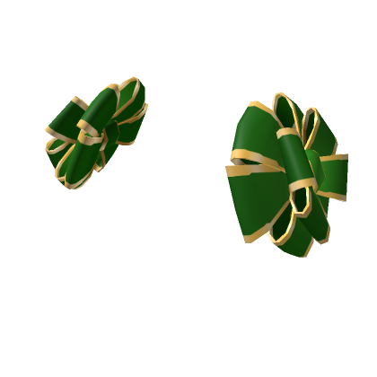 Roblox Item Festive Ribbons (Green/Gold)