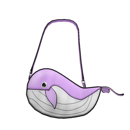 Roblox Item Cute Whale Animal Purse - Light Purple