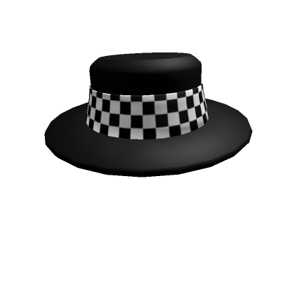 Roblox Item Black And White Checked Hat