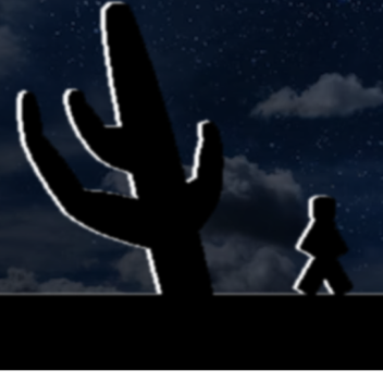 walk in a desert at night