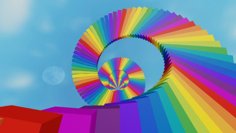 jugando rainbow obby 