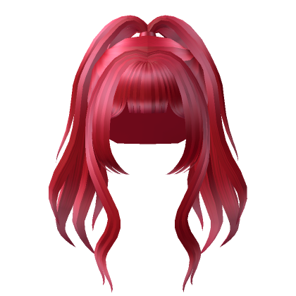 Roblox Item Red High Anime Ponytail