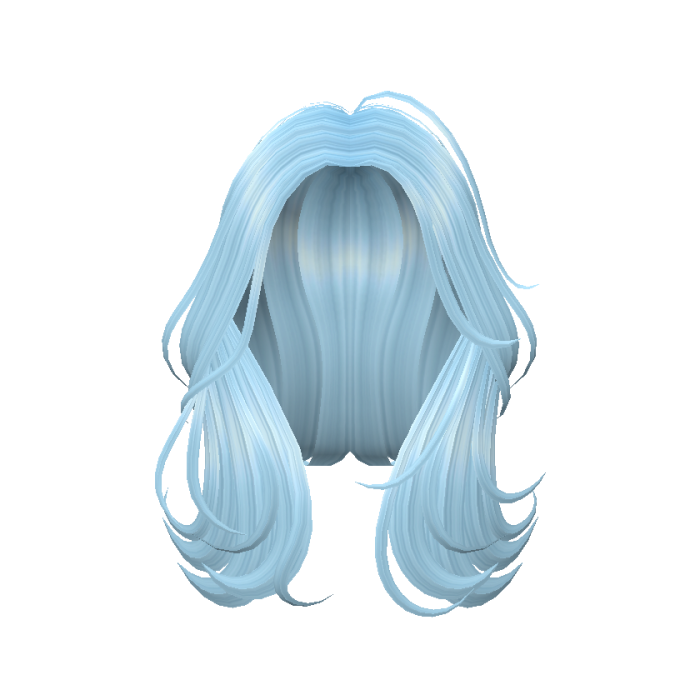 Long Wavy Hair in Light Blue