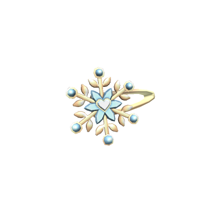 Roblox Item Snowflake Hairpin Gold and Blue