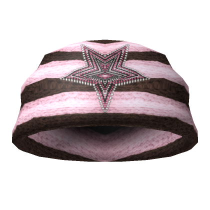 Roblox Item Y2K Pink Star Knit Beanie