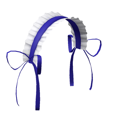 Roblox Item Ruffled Lace Headband (Deep Blue) w/ Sidebows 