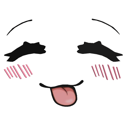 Recolorable Face with Tongue Emoji Head - Roblox