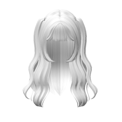 White CottageCore Long Hair with Bangs - Roblox