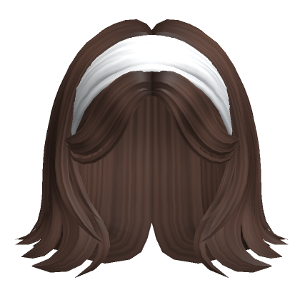 Smooth Wavy Hair w/ Headband - Brown - Roblox