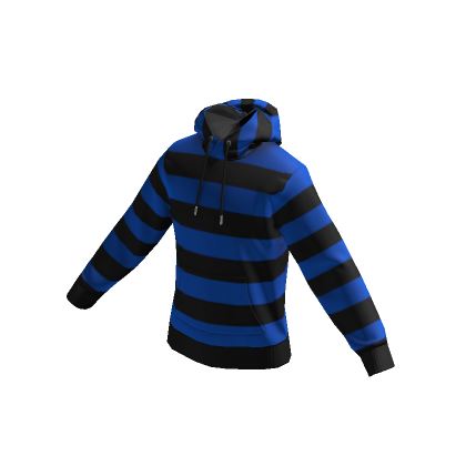 Blue and black striped hoodie outlet