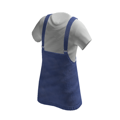 White Shirt Blue Jumper Dress