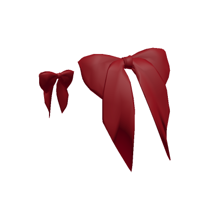 Roblox Item ୨୧ red double hair bows