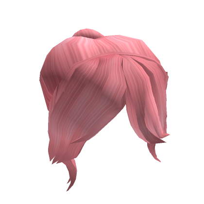 Roblox Item Pink Low Hair Bun with Bangs