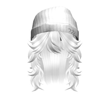 Grunge White Hair W White Pierced Beanie | Roblox Item - Rolimon's