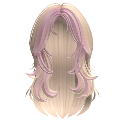 Two-Tone Messy Mermaid Wolfcut Blonde & Pink's Code & Price - RblxTrade