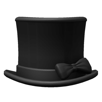 Roblox Item Black Top Hat with Bow Tie
