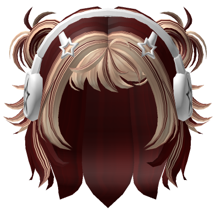 Roblox Item Two-Tone Short Y2K Buns w/ Star Headphones