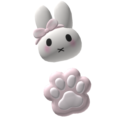 ୨୧ kawaii white bunny clip w paw ♡ | Roblox Item - Rolimon's