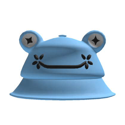 Roblox Item Y2K Frog Bucket Hat in Blue
