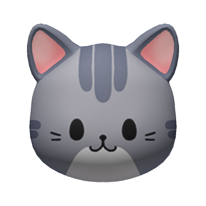 Roblox Item Grey Tabby Cat Mask