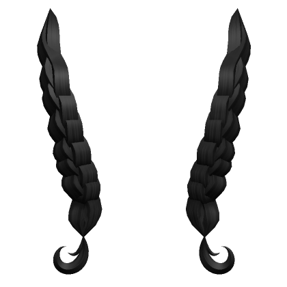2) Black Long Pigtail Hair Extensions - Roblox in 2023