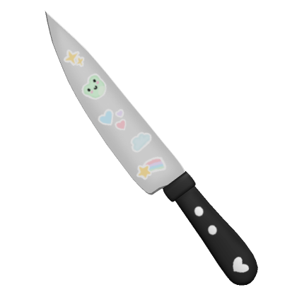 Black Kawaii Stickers Knife (Back)'s Code & Price - RblxTrade