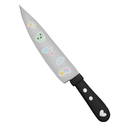 Black Kawaii Stickers Knife (Back) | Roblox Item - Rolimon's