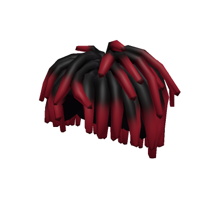 Roblox Item Black to Red Messy Dreads