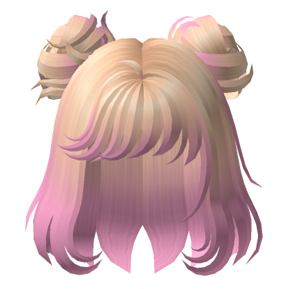 Blonde W/ Pink Cute Messy Space Buns | Roblox Item - Rolimon's