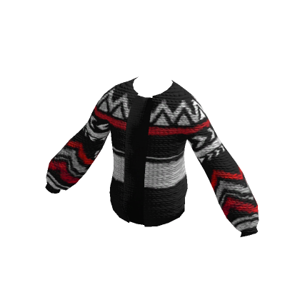 Cozy Cardigan Sweater Red & Black | Roblox Item - Rolimon's
