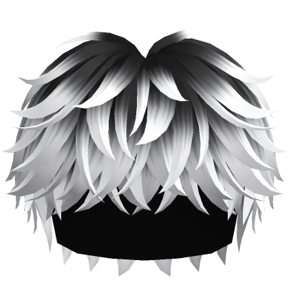 Messy Fluffy Anime Boy Hair (Black To White)'s Code & Price - RblxTrade