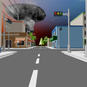 Realistische Tornado-Stadt