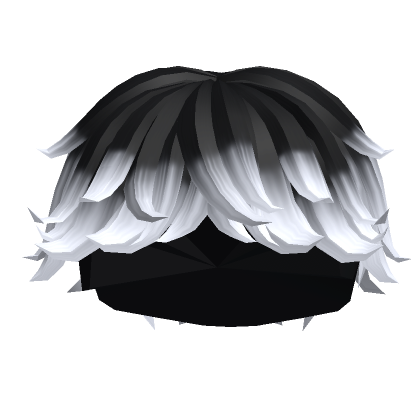 Black to White Messy Front Swoop | Roblox Item - Rolimon's