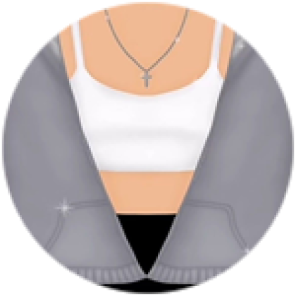 T Shirt girl crop top gray Roblox
