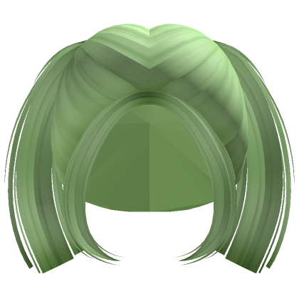 Roblox Item Short Cute Choppy Pigtails (Light Green)