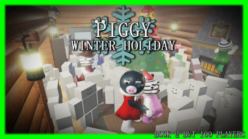 Roblox Piggy book 2 but 100 players Piggy winter holiday Bunny and Doggy  mod 