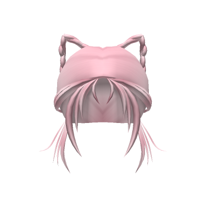 Roblox Item Short Y2K Pigtails with Cat Ears (Pink)