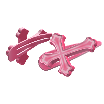 Roblox Item Pink Y2K Cross Hairclip