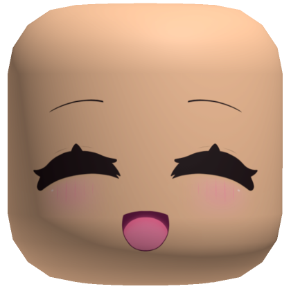 Sevimli Allık Gülümseme Kawaii Yüz Maskesi (Bej) - Roblox
