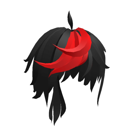 Roblox Item Black and Red Wild Anime Hair