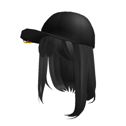 Medium Black Hair with Black Cap | Roblox Item - Rolimon's