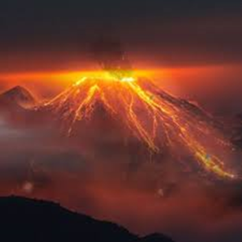 El volcán.